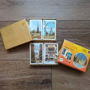 Vintage Piatnik Austria Landmarks Travel Playing Cards 2 Double Decks NEW SEALED